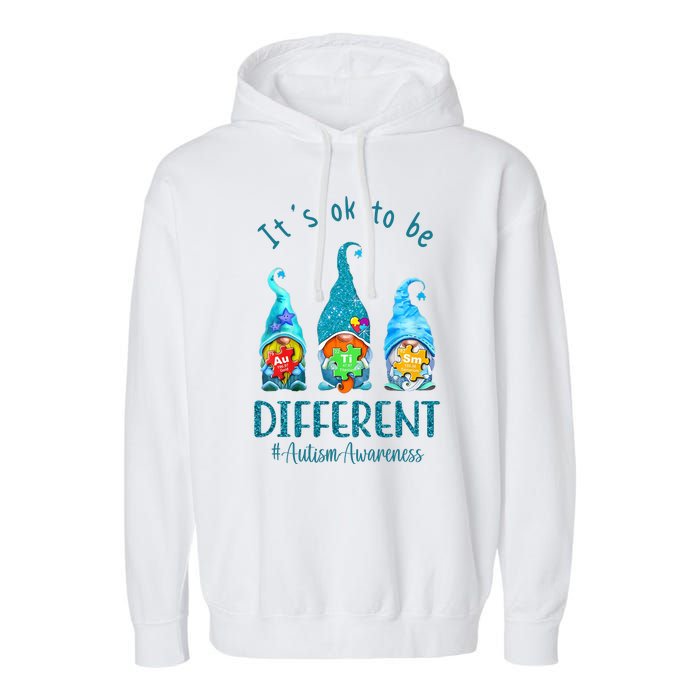 It's Ok To Be Different Autism Awareness Gnome Garment-Dyed Fleece Hoodie