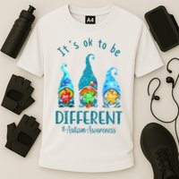 It's Ok To Be Different Autism Awareness Gnome Performance Shirt