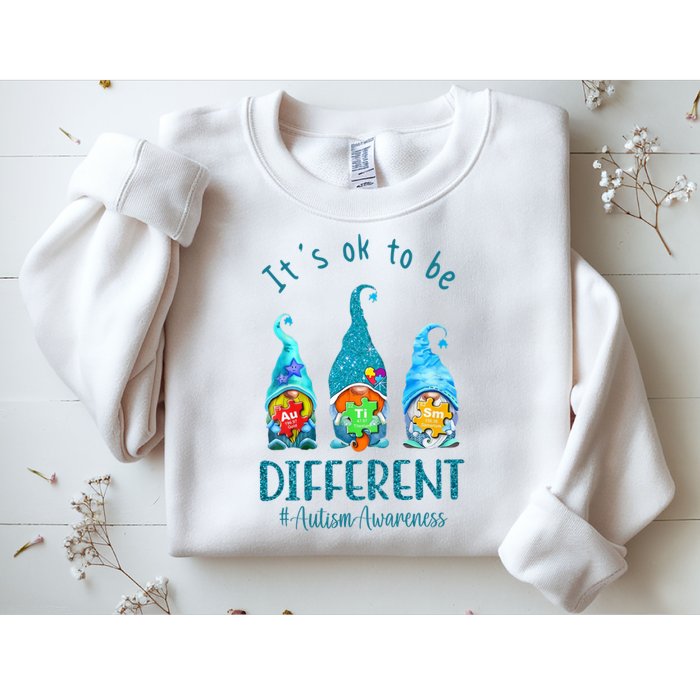 It's Ok To Be Different Autism Awareness Gnome Sweatshirt
