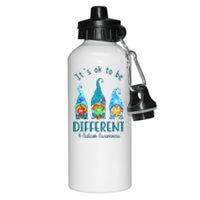 It's Ok To Be Different Autism Awareness Gnome Aluminum Water Bottle