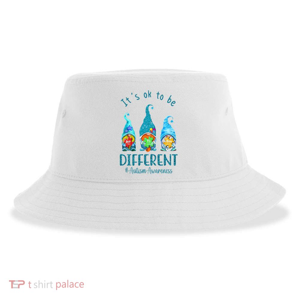 It's Ok To Be Different Autism Awareness Gnome Sustainable Bucket Hat