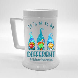 It's Ok To Be Different Autism Awareness Gnome Beer Stein