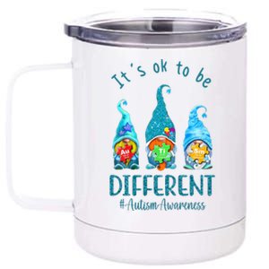 It's Ok To Be Different Autism Awareness Gnome 12 oz Stainless Steel Tumbler Cup