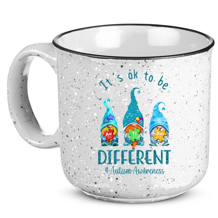 It's Ok To Be Different Autism Awareness Gnome 15oz Campfire Ceramic Mug