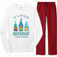 It's Ok To Be Different Autism Awareness Gnome Long Sleeve Pajama Set