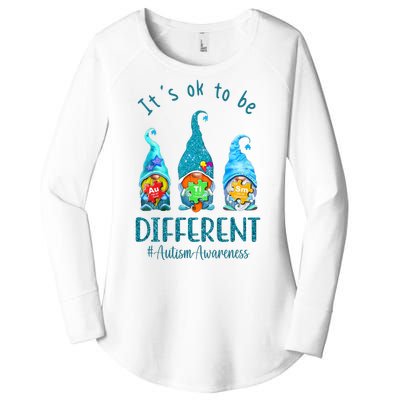 It's Ok To Be Different Autism Awareness Gnome Women's Perfect Tri Tunic Long Sleeve Shirt