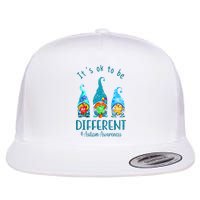 It's Ok To Be Different Autism Awareness Gnome Flatbill Hat