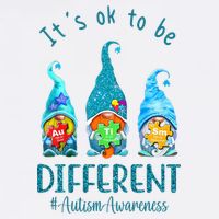 It's Ok To Be Different Autism Awareness Gnome Flatbill Hat