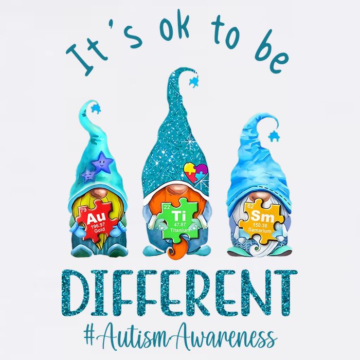 It's Ok To Be Different Autism Awareness Gnome Flatbill Hat