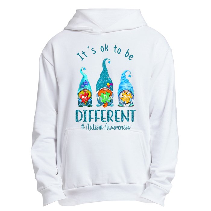 It's Ok To Be Different Autism Awareness Gnome Urban Pullover Hoodie