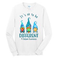 It's Ok To Be Different Autism Awareness Gnome Tall Long Sleeve T-Shirt