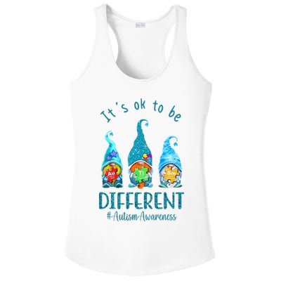 It's Ok To Be Different Autism Awareness Gnome Ladies PosiCharge Competitor Racerback Tank