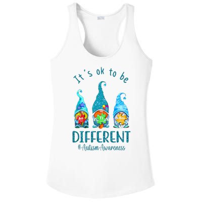 It's Ok To Be Different Autism Awareness Gnome Ladies PosiCharge Competitor Racerback Tank