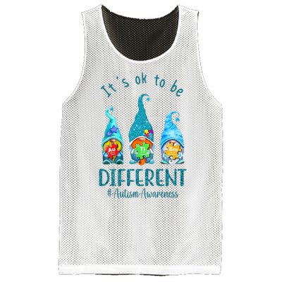 It's Ok To Be Different Autism Awareness Gnome Mesh Reversible Basketball Jersey Tank