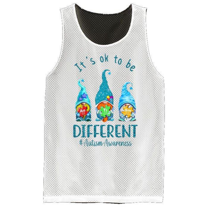 It's Ok To Be Different Autism Awareness Gnome Mesh Reversible Basketball Jersey Tank