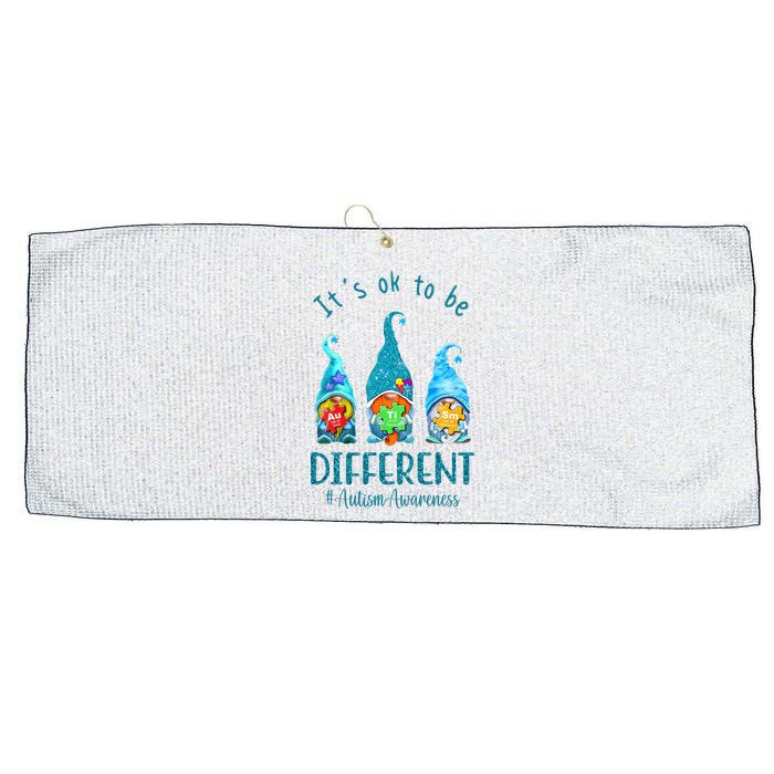 It's Ok To Be Different Autism Awareness Gnome Large Microfiber Waffle Golf Towel