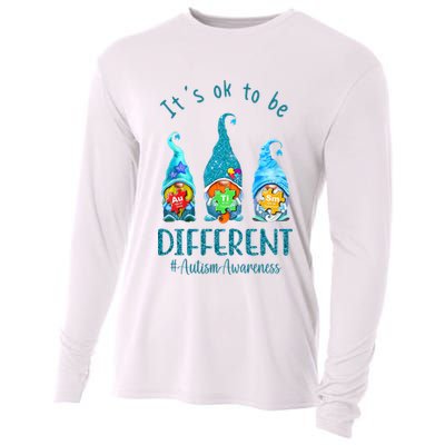 It's Ok To Be Different Autism Awareness Gnome Cooling Performance Long Sleeve Crew