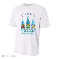 It's Ok To Be Different Autism Awareness Gnome Youth Performance Sprint T-Shirt