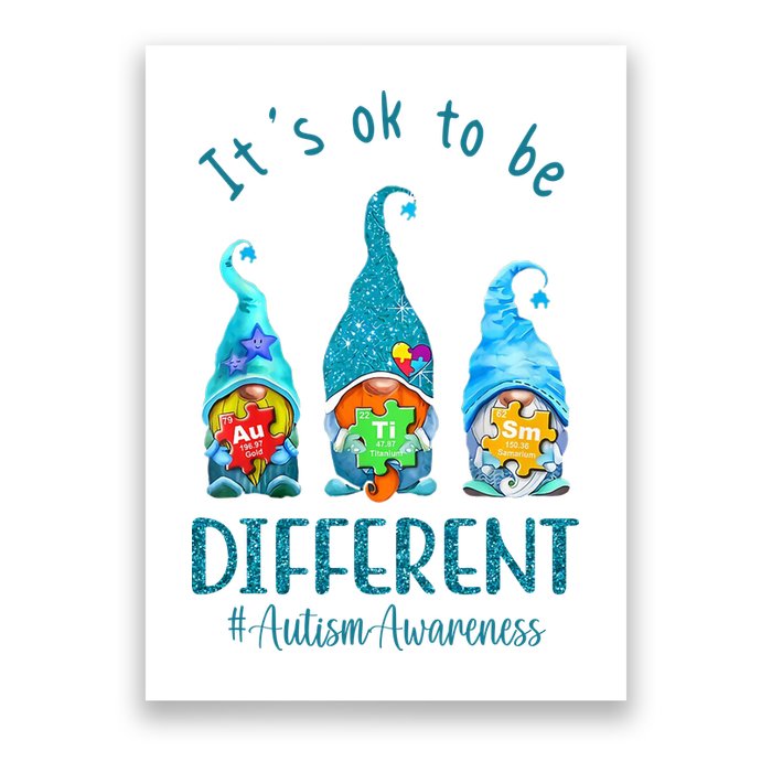 It's Ok To Be Different Autism Awareness Gnome Poster