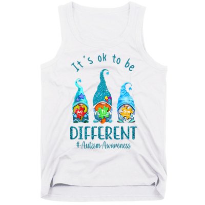 It's Ok To Be Different Autism Awareness Gnome Tank Top