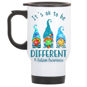 It's Ok To Be Different Autism Awareness Gnome Stainless Steel Travel Mug