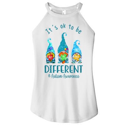 It's Ok To Be Different Autism Awareness Gnome Women's Perfect Tri Rocker Tank