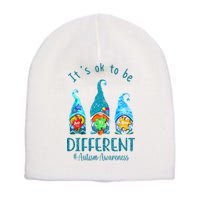 It's Ok To Be Different Autism Awareness Gnome Short Acrylic Beanie