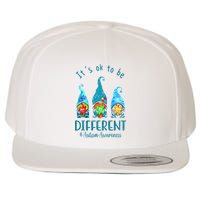 It's Ok To Be Different Autism Awareness Gnome Wool Snapback Cap