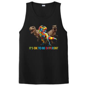 ItS Ok To Be Different Dinosaur Autism Awareness Funny Gift PosiCharge Competitor Tank