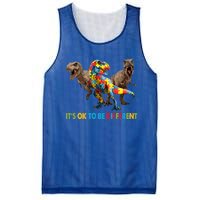 ItS Ok To Be Different Dinosaur Autism Awareness Funny Gift Mesh Reversible Basketball Jersey Tank