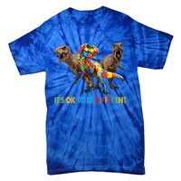 ItS Ok To Be Different Dinosaur Autism Awareness Funny Gift Tie-Dye T-Shirt