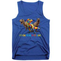 ItS Ok To Be Different Dinosaur Autism Awareness Funny Gift Tank Top