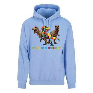 ItS Ok To Be Different Dinosaur Autism Awareness Funny Gift Unisex Surf Hoodie