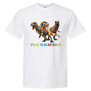 ItS Ok To Be Different Dinosaur Autism Awareness Funny Gift Garment-Dyed Heavyweight T-Shirt