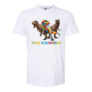 ItS Ok To Be Different Dinosaur Autism Awareness Funny Gift Softstyle CVC T-Shirt