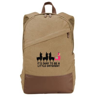 It's okay to be a little different Alpacas Quote Cotton Canvas Backpack