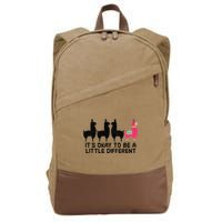 It's okay to be a little different Alpacas Quote Cotton Canvas Backpack
