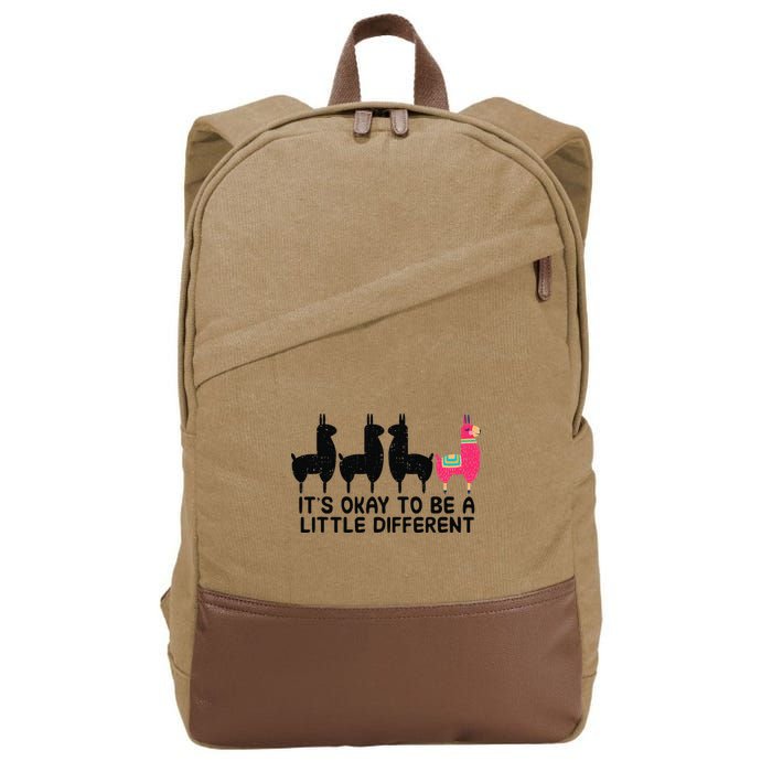 It's okay to be a little different Alpacas Quote Cotton Canvas Backpack