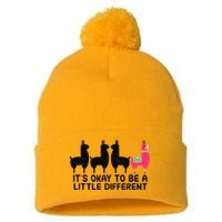 It's okay to be a little different Alpacas Quote Pom Pom 12in Knit Beanie