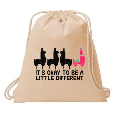 It's okay to be a little different Alpacas Quote Drawstring Bag