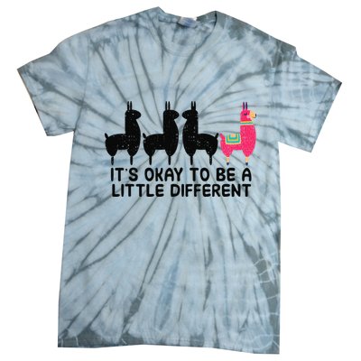 It's okay to be a little different Alpacas Quote Tie-Dye T-Shirt