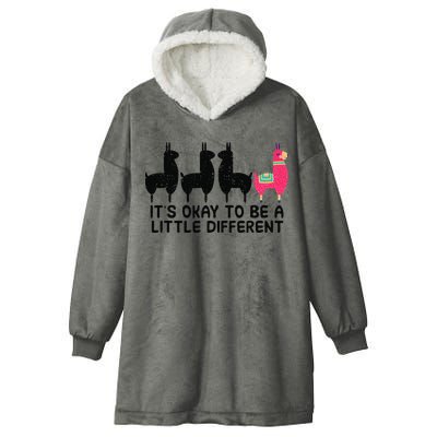 It's okay to be a little different Alpacas Quote Hooded Wearable Blanket