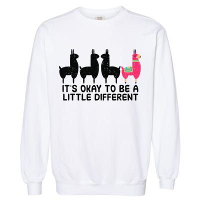 It's okay to be a little different Alpacas Quote Garment-Dyed Sweatshirt