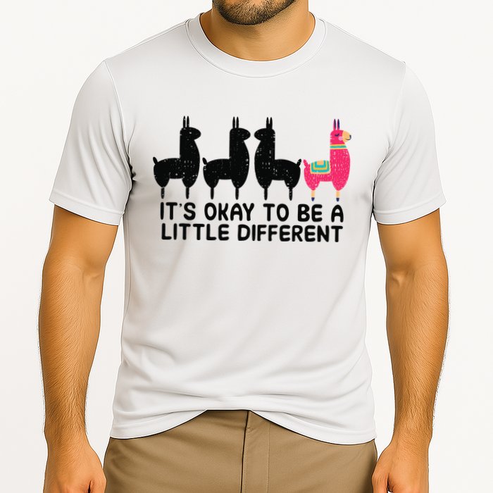 It's okay to be a little different Alpacas Quote Performance Shirt