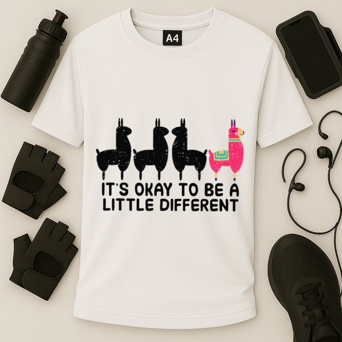 It's okay to be a little different Alpacas Quote Performance Shirt