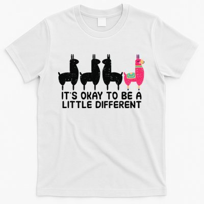 It's okay to be a little different Alpacas Quote T-Shirt