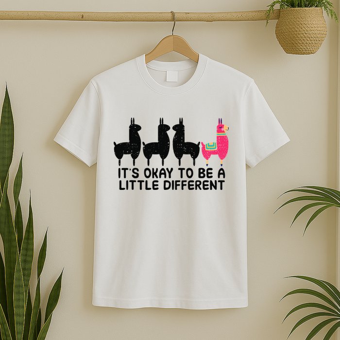 It's okay to be a little different Alpacas Quote T-Shirt