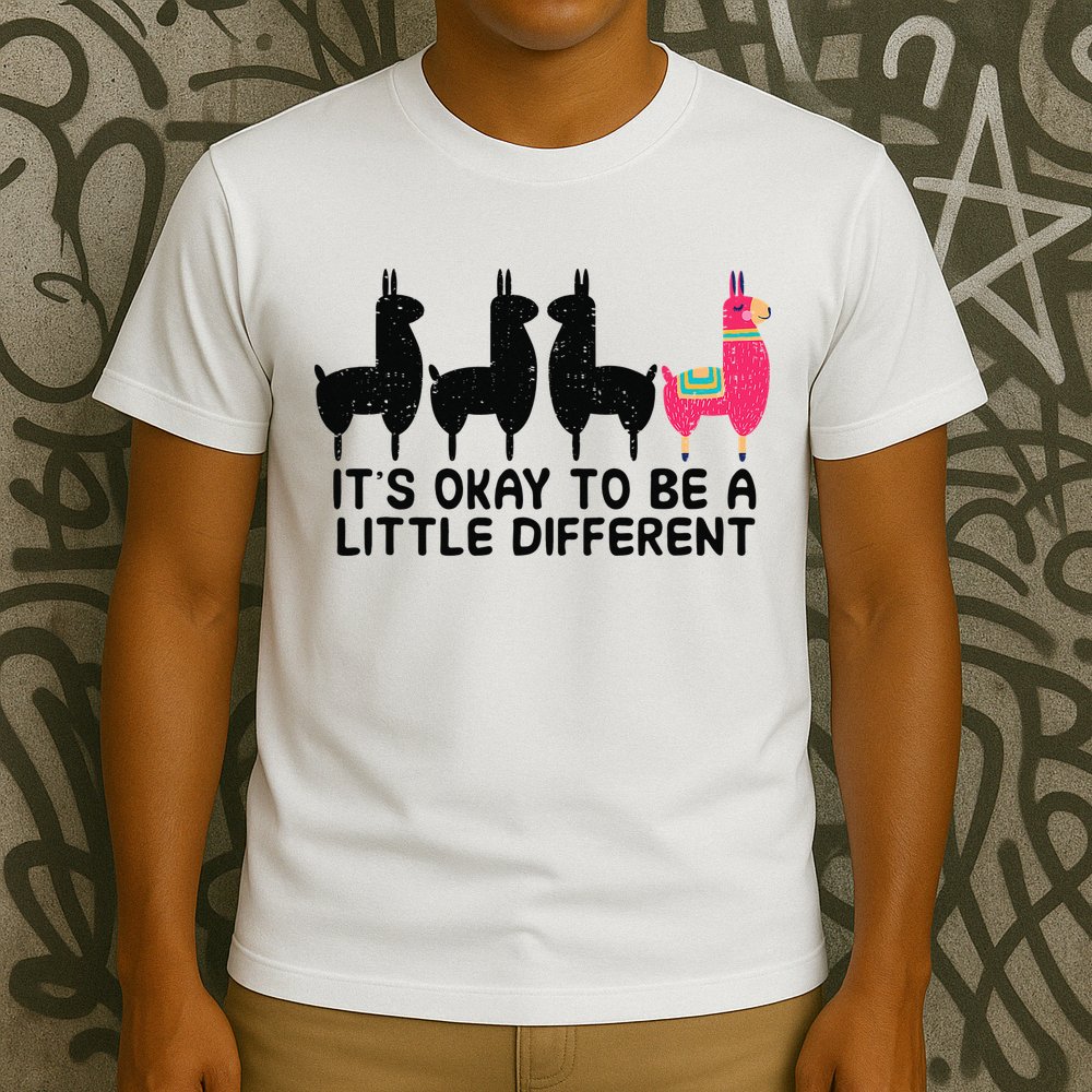 It's okay to be a little different Alpacas Quote T-Shirt