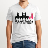 It's okay to be a little different Alpacas Quote V-Neck T-Shirt