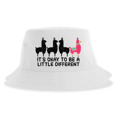 It's okay to be a little different Alpacas Quote Sustainable Bucket Hat